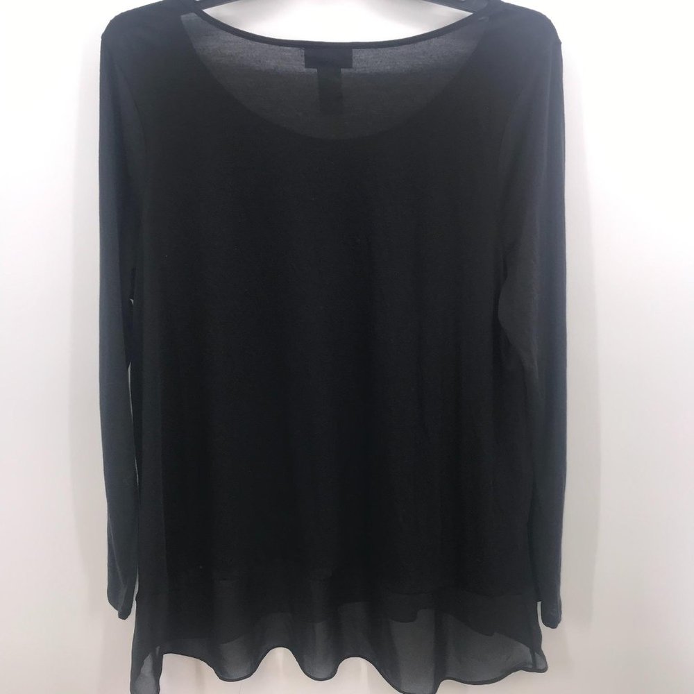 MISS TINA BLACK LONG SLEEVE BLOUSE - Picture 2 of 4